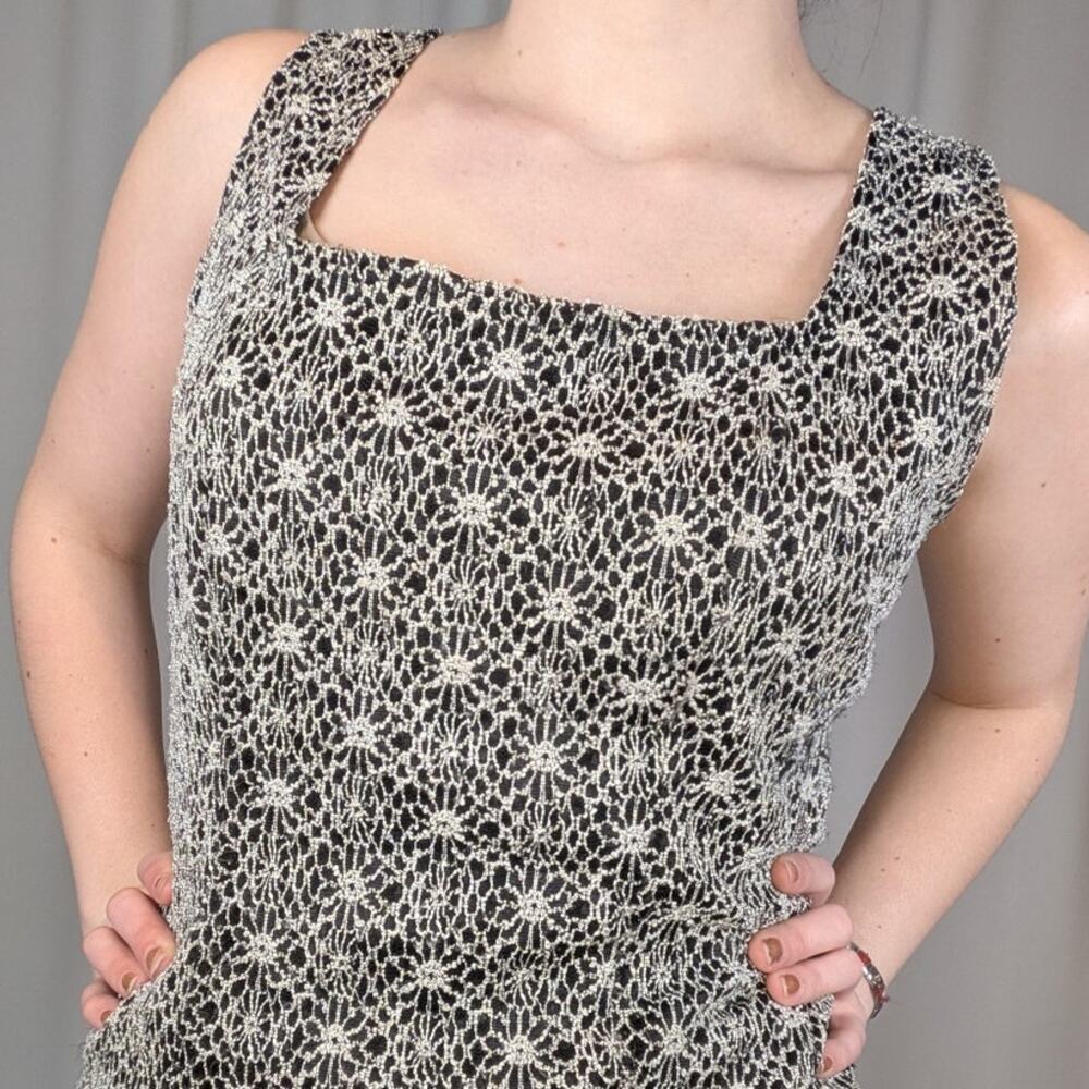 Y2K Whimsygoth Lacy Tank Top Black and White Size Large Dress Barn - Picture 7 of 8